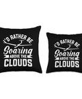 Soaring Sailplane Pilot Throw Pillow For Aviation Enthusiasts And Glider Lovers, Fly Themed Cushion Decor For Home Or Office