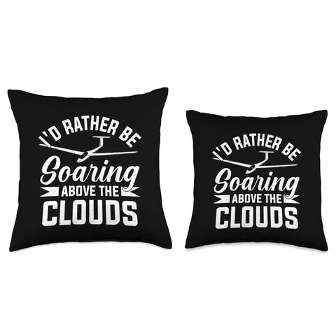 Soaring Sailplane Pilot Throw Pillow For Aviation Enthusiasts And Glider Lovers, Fly Themed Cushion Decor For Home Or Office