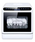 Compact Countertop Dishwasher Handles The Heavy Lifting With Automatic 1000 Watt Cleansing Cycles Spanning Eco Intensive And Quick Wash Options For Total No Fuss Kitchen Refresh, featuring white design and digital panel.