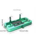 Stainless Steel Phone Disassembly Fixtures With Antislip Clamp For Electronics Repair Pro Grade, shown with dimensions.