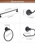 Dimensions of Oil Rubbed Bronze Bathroom Hardware Set With Four Must Have Essentials Toilet Paper Holder Towel Ring Towel Hook And 18 Inch Or 24 Inch Adjustable Towel Bar All In One Easy Mount Durable Modern Bath Accessories
