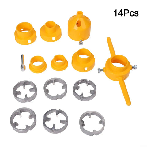 Pro Electric Manual Pvc Pipe Threader Kit With 20Mm And 25Mm And 32Mm Dies For Plumbing Repairs and DIY Projects, 14-piece toolset.