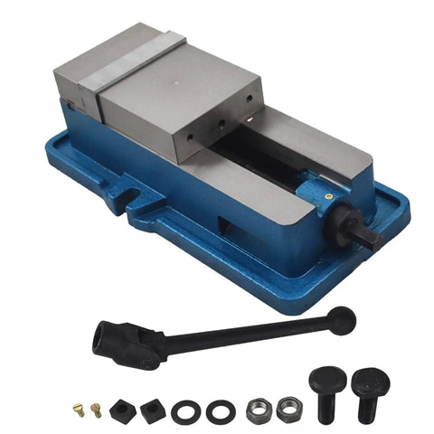 4 X 1-1/4 Precision Mill Vise Without Base For CNC Milling Machines, Lockdown Vise Clamp with included accessories on white background