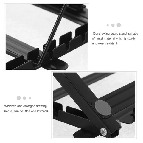 Adjustable Metal LED Light Box Stand For Tracing And Pro Grade Multi Use Function, black metal frame details