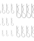 20 Piece R Shaped Hair Pin Cotter Clips Carbon Steel Spring Fasteners Kit For Automotive And Trailer Hitch Lock System M2 To M4