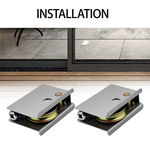 Image of Patio Door Rollers Replacement Parts For Sliding Doors With One And One Half Inch Steel Ball Bearing Adjustable Height Direct Replacement Kit Smooth Glide DIY Friendly Two Pack Easy Installation For Quick DIY Replacement.