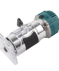 Built Tough 800W Electric Palm Router With Clear Base And Soft Touch Rubber Grip Smooth As Butter 30000 Rpm showing clear base and ergonomic grip.