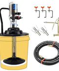 60 to 1 Air Operated Pro Grade Grease Pump With 0.85 L Per Minute Output, hoses, grease gun, and fittings