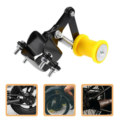 Dope Metal And Plastic Chain Tensioner Kit That Slaps Riders Hard With Roller Guide For Smooth Riding And Ultimate Safety On Any Ride, black and yellow