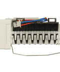 Genuine OEM Ice Maker Assembly Replacement For Refrigerators showing ice mold and water inlet valve.