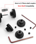 Mod 1 Pinion Gear Set Hardened Steel 5mm Motor Shaft Gears 19T 20T 21T 22T M1 Pitch for RC Cars with tools and screws