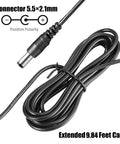 Long 9.84 Feet 12V Keyboard Power Adapter Cable For Yamaha PSR YPG YPT DGX EZ P Series, coiled with connector details visible