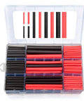 270 Piece Heat Shrink Tubing Kit With Adhesive Lined, 3 To 1 Ratio, Marine Grade Shrink Wrap, assorted black and red tubes in box