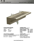 Top Tier Wall Mount Stainless Steel Bathroom Sink Commercial Trough Wash Basin Solid 304 Grade Steel Twin Station Setup with faucet.