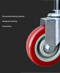 Close-up of a Rock Solid Heavy Duty Swivel Caster with red PU wheel, M12X60MM threaded bolt, designed for furniture and scaffolding.
