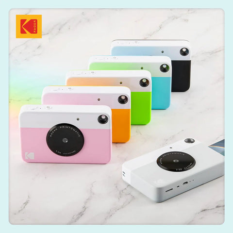 Printomatic Instant Color Photo Camera With 5MP Sensor And Zink 2x3 Sticky Back Paper Pocket Sized Easy To Use Point And Shoot No Fuss Great For Parties And Creative Projects Gift For Birthdays And Holidays, five-color lineup