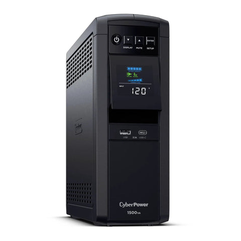 UPS Battery Backup And Surge Protector With PFC Sine Wave, 1500VA 1000W, 12 Outlets, AVR, Mini Tower, UL Certified, Keeps Your PCs, Workstations, And Networking Gear Online When The Lights Go Out