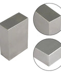 Front view of a 1x2x3 inch hardened steel machinist milling block with no holes.