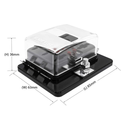 6 Way DC 12 To 32V Blade Fuse Box Holder With LED Warning Light And Protective Cover for Automotive Car Boat Marine Trike