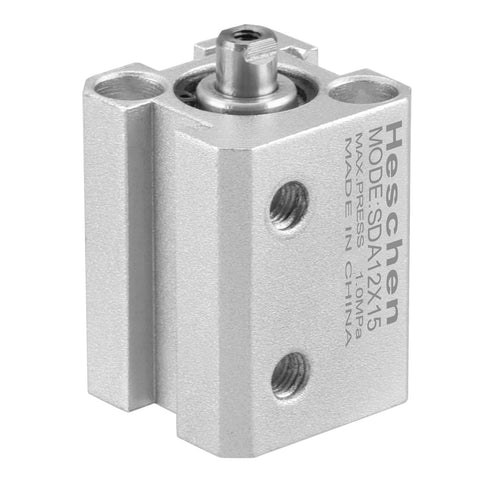Compact Aluminum Pneumatic Air Cylinder SDA 12-15 With 12mm Bore And 15mm Stroke M5 Port Double Acting Built Tough