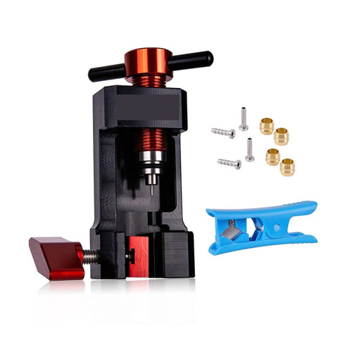 Pro Bike Hydraulic Disc Brake Tool Kit With Pneumatic Grippers, Oil Needle Install Tool, Hose Cutter, Aluminum Alloy, Universal Fit