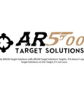 AR500 Target Solutions logo with slogan, related to Beefed-Up Heavy Duty Laser Cut Steel Target Plate For Rifle And Pistol Practice, 8 By 16 Inch Silhouette Target, Three Eighths Inch Thick, Durable Range Gear, Veteran Owned, Made In USA.