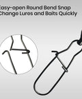 25 Pack High Strength Fishing Snap And Swivels Set With Six Stainless Steel Ball Bearings For 360 Degree Rotation And 33 Lb Test Tough As Nails Lure Action For Freshwater And Saltwater Use, close-up snap swivel