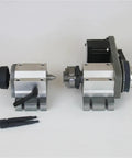 Dead Simple Setup Cnc Rotary Axis Upgrade Fourth A Axis Mounting Kit Utilizing Nema23 Stepper Motor with Three Jaw Chuck.