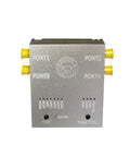 LibreCAL Matching Electronic Calibration Kit For LibreVNA Antenna Analyzer With Storage Bag, Quick In GUI Calibration, Metrology-Grade Accuracy, Easy S11 Directivity Testing For RF Hobbyists And Pros. Four-port metal calibration module with yellow RF connectors