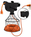 Portable Cord Winder Organizer For Quick Cable Wrangling from wall with black and orange design, swivel bracket and mounting shown.