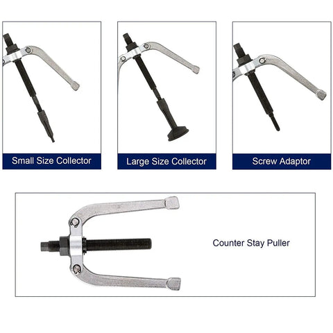 Components of the Sixteen Piece Blind Hole Pilot Bearing Internal Extractor And Puller Set With Slide Hammer Removal Tool Kit