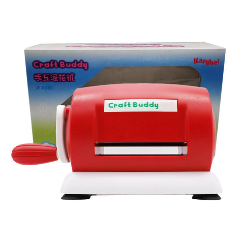 Red Manual Die Cutting and Embossing Machine for DIY Projects, Go-To Portable Hand Cutter for Cards, Scrapbooking, Arts and Crafts