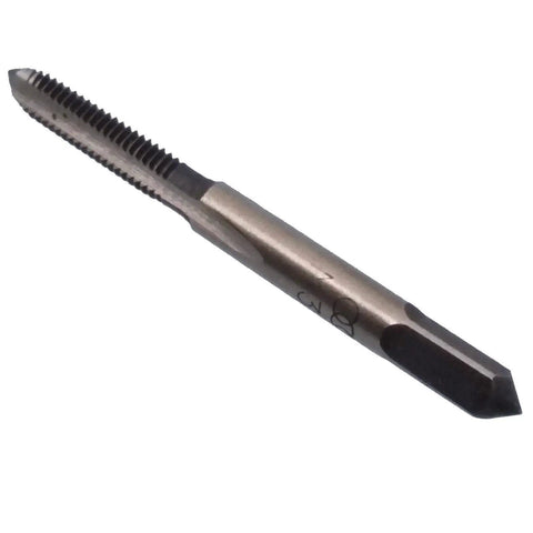 Solid Build HSS Taper And Plug Tap Kit Paired With M3.5 X 0.6Mm Steel Die showing close-up of tap tool with threading details.