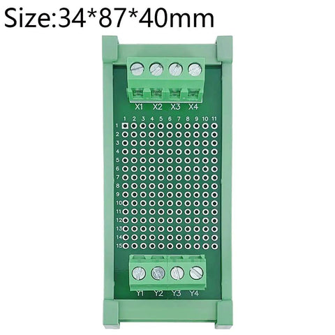 Front view of Prototype 72x30mm PCB Board With DIN Rail Mounting Carrier Housing Compatible With Arduino Kit