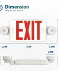 Two Pack Exit Sign With Emergency Lights And Battery Backup, LED Adjustable Head Emergency Lights For Business Use
