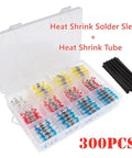 Top Tier 300 Pcs Waterproof Heat Shrink Tube Solder Seal Sleeves Insulated Electrical Connectors Kits With Wire Butt Terminals And Handy Storage Box For Every Electrical Fix You Gonna Crank Out This Season., 300-piece kit in storage box