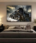 Bedroom with Dope Steam Locomotive In Motion Poster Wall Art Print Canvas Painting for Living Room or Office Decor