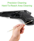 Using Double Pointed Cotton Swabs 200 Pcs Bamboo Sticks For Precision Cleaning in a gun barrel