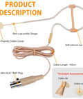 Hands Free Earhook Headset Microphone For Lectures Stage Theater And Podcasts Omnidirectional Pickup With Windscreen