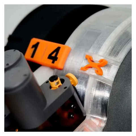 Close-up of Sealed Filament Spool Enclosure Set It And Forget It For AMS Lite Compatible Dryer Box installed on Bambu Lab A1
