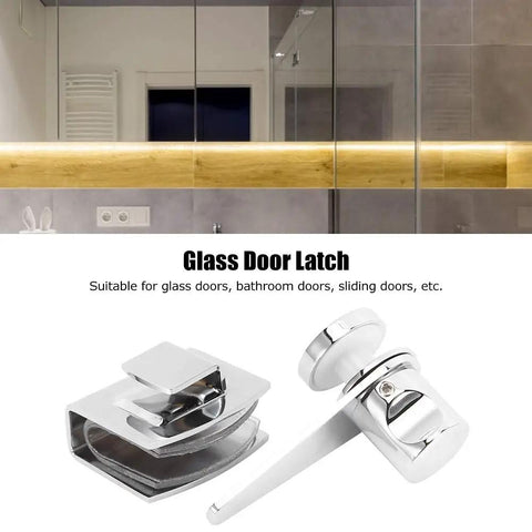 Heavy Duty 304 Stainless Steel Glass Door Latch For Bathrooms And Showers shown in sleek design, suitable for glass and sliding doors.