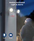 Plug In WiFi Outdoor Flood Light With 240 Degree Wide Angle, PIR Motion Sensor And Built In Siren lighting outdoor wall