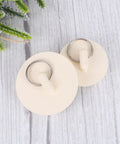 White Rubber Sink Stopper with Hanging Ring 4pcs for Bathtub Drains, round design with metal rings, suitable for kitchen and bathroom use.
