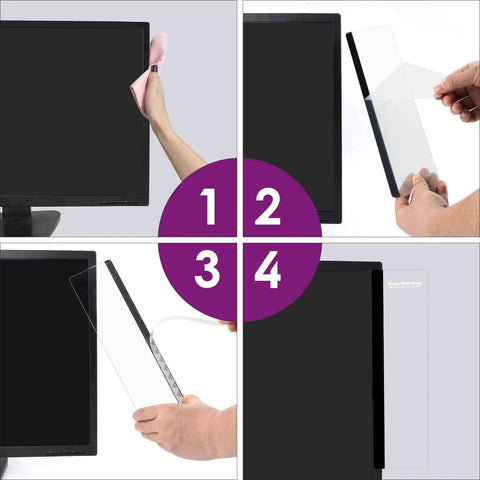 Two Piece Monitor Memo Board Set For Office Desk Organization And Note Taking Sticky Note Holder Side Panels installation