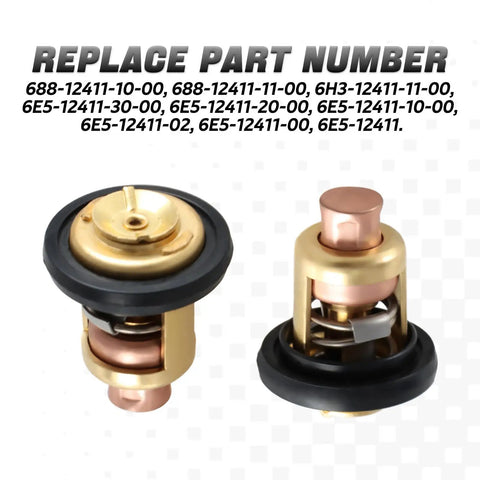 Yamaha 2-Stroke Outboard Thermostat For 3HP To 250HP Motors Replacement 6E5-12411 Series, stainless copper core, nbr seal
