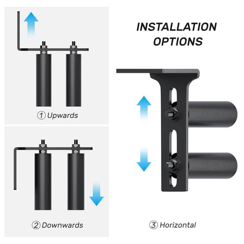 Heavy Duty Sliding Gate Guide Roller Set With 6 Inch Gate Roller, L Shaped Rear Post Bracket, installation options image
