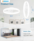 Low Profile 20 Inch Ceiling Fan With Lights And Remote, Smart Dimmable Led Fandelier Flush Mount For Bedroom size details in a living room setting.