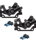 Top Shelf Aluminum Alloy Disc Brake Kit Two Sets Front Rear Mechanical Calipers in black with mounting bolts for bicycles.