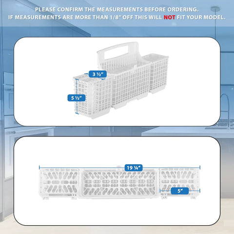 Tough As Nails Silverware Basket Replacement For Whirlpool And Kenmore Dishwashers Built To Last, size dimensions in kitchen setting