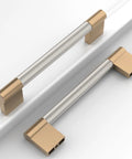 10 Pack Five Inch Knurled Cabinet Pulls In Brushed Satin Nickel And Champagne Bronze For Kitchen Cabinets And Cupboards Durable Drawer Handles Hardware